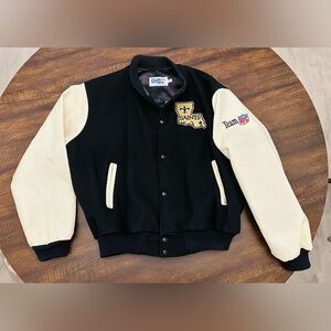 VTG Chalk Line New Orleans Saints Stitch Spellout NFL Varsity Jacket Mens Sz XL